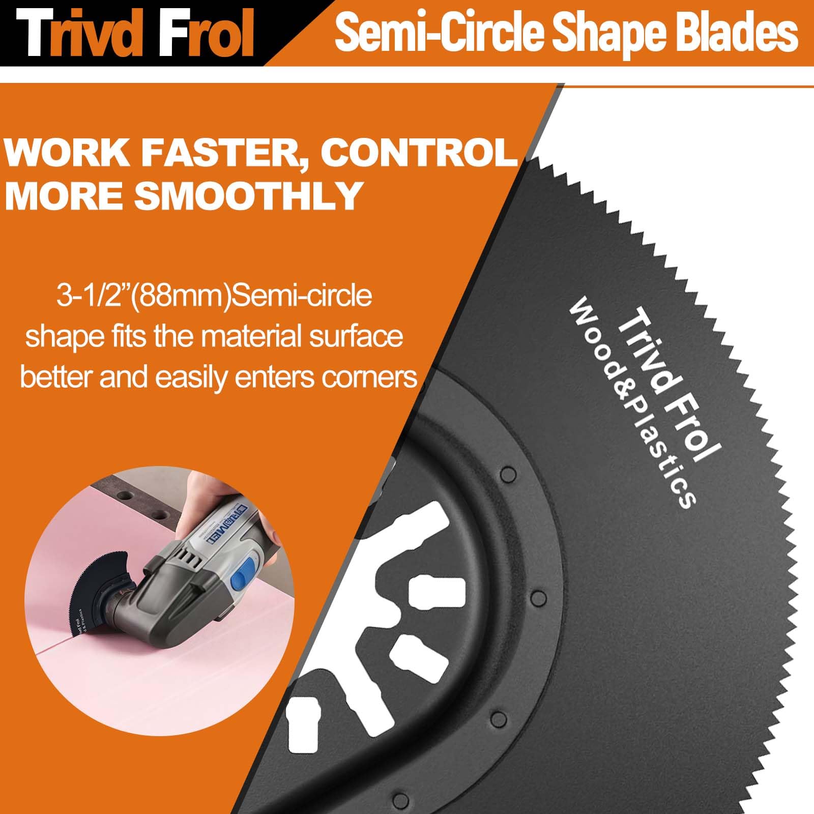 Trivd Frol 121 Pack Oscillating Saw Blades, Titanium Oscillating Tool Blades with Sandpaper, Multitool Blades for Wood Metal Plastics Cutting, Multi Tool Blades Kits Fit Bosch Dewalt Ryobi Milwaukee