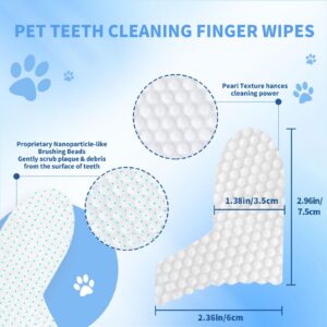 MOHCO Dog Teeth Cleaning Wipes,Teeth Cleaning Wipes for Dogs & Cats,Reduces Plaque & Freshens Breath,Dog Teeth Cleaning Finger Wipes,Sooths & Deodorizes (50 Pcs)