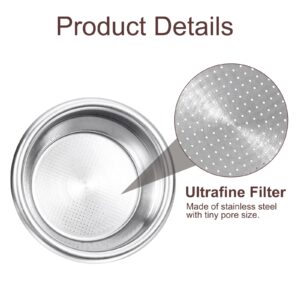 uxcell 1Pcs 58mm Coffee Filter Basket, 2-Cup Stainless Steel Reusable Espresso Coffee Machine Bowl Baskets Replacement