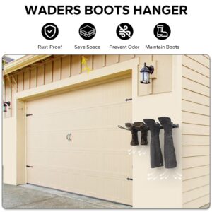 VANSHINIEER 2 Pack Boot Rack Wader Hangers Wall Mounted Shoe Rack, Metal Boot Hangers for Tall Boots and Cowboy Boot, 4 Pair Boot Storage Organizer for Closet Entryway Indoor Garage