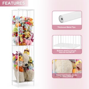 NANANARDOSO Large Stuffed Animal Storage Holder, Toy Storage Organizer for Plush Toy Holder,Stuffed Animal Zoo Storage Cage for Nursery Playroom Bedroom Toy Organizer,White