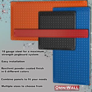 OmniWall 18 Gauge Galvanneal Metal Pegboard 16'' x 32'' OmniPanel (Includes Cleats) for Tools, Black (Black)