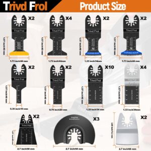 Trivd Frol 121 Pack Oscillating Saw Blades, Titanium Oscillating Tool Blades with Sandpaper, Multitool Blades for Wood Metal Plastics Cutting, Multi Tool Blades Kits Fit Bosch Dewalt Ryobi Milwaukee