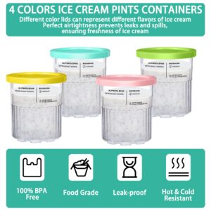 Replacement for Ninja Creami Deluxe Pints and Lids 4 Pack,Compatible with Ninja Creami 11-in-1 NC501 NC500 Series Deluxe Ice Cream Maker,24oz Deluxe XL Cups