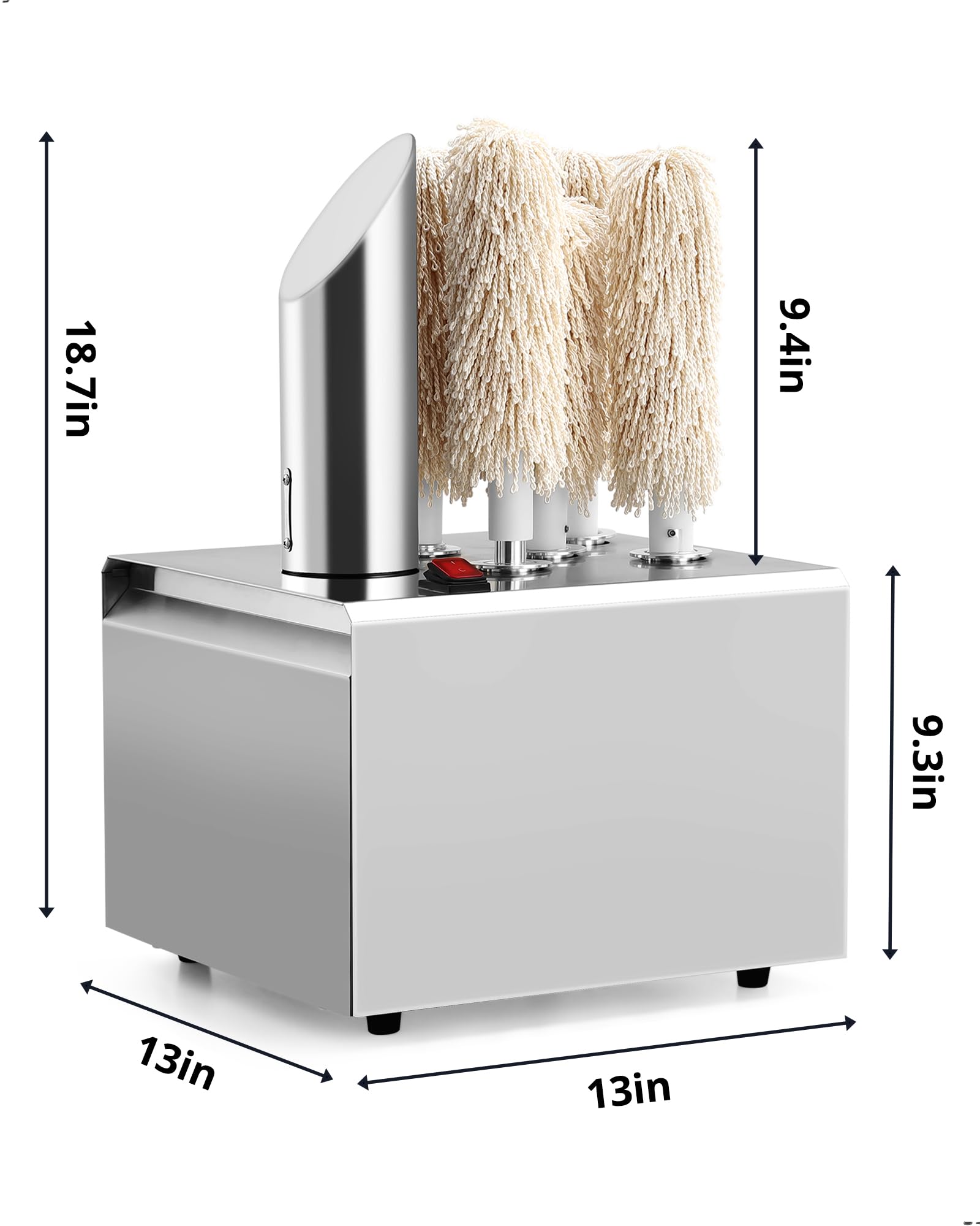 GAOMON Electric Wine Glass Polisher with 5 Pure Cotton Brushes and A High-power Heater, Stainless Steel Commercial Glass Polisher, Suitable for Bars, Kitchens and Restaurants