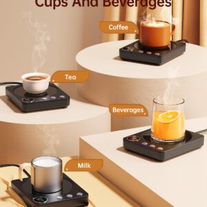 SWEETFULL Mug Warmer - 30W High Power, 3 Temp Settings, LED Display & 1-9H Timer, Coffee Cup Warmer for Desk, Candle Warmer, Coffee Accessories Gift for Women Men (Black)