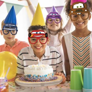 We1Fit Race Car Paper Eyeglasses Race Car Party Favors Supplies Birthday Party Decorations Gifts Photo Booth Props for Kids Boys