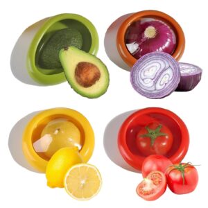 silicone fruit storage box,fruit and vegetable antioxidant storage box,refrigerator silicone fruit and vegetable storage container set (4 pieces)