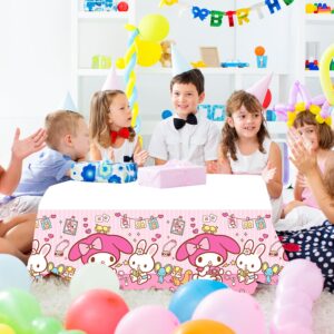 2Pcs Melody Tablecloth Disposable Tablecover Birthday Party Supplies and Decorations for Kid Boy Baby Shower Rectangle Tables 70"X42"