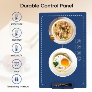 Warming Mat for Food, Warming Trays for Buffets Party - Full Surface Heating, Rollable, Premium Nano Silicone Food Warmer Mat with 3 Temperature Settings, Auto Shut-Off