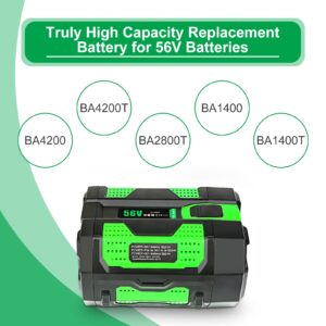 YongerTool 56V 10Ah High Power Rechargeable Lithium-Ion Battery for EGO 56V Cordless Power Equipment Replace BA5600T BA6720T