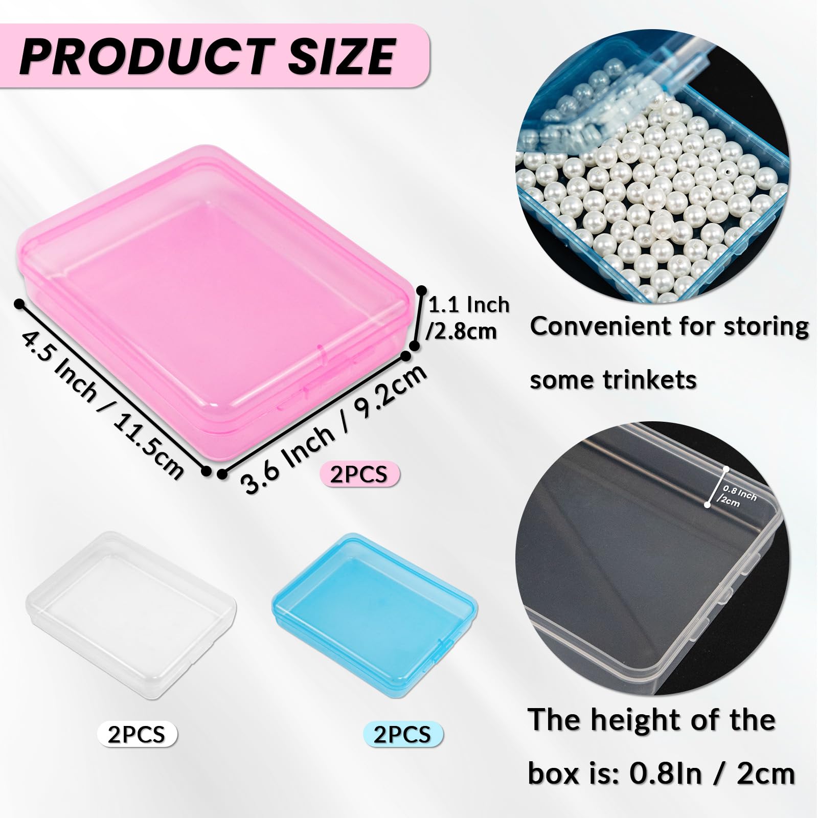 Binxus 6 Pcs Mini Transparent Plastic Storage Containers Box Portable Travel Cotton Pad Holder Small Cosmetic Pad Cotton Ball Holder Dispenser for Cotton Rounds, Swabs, Floss (3 Colors)