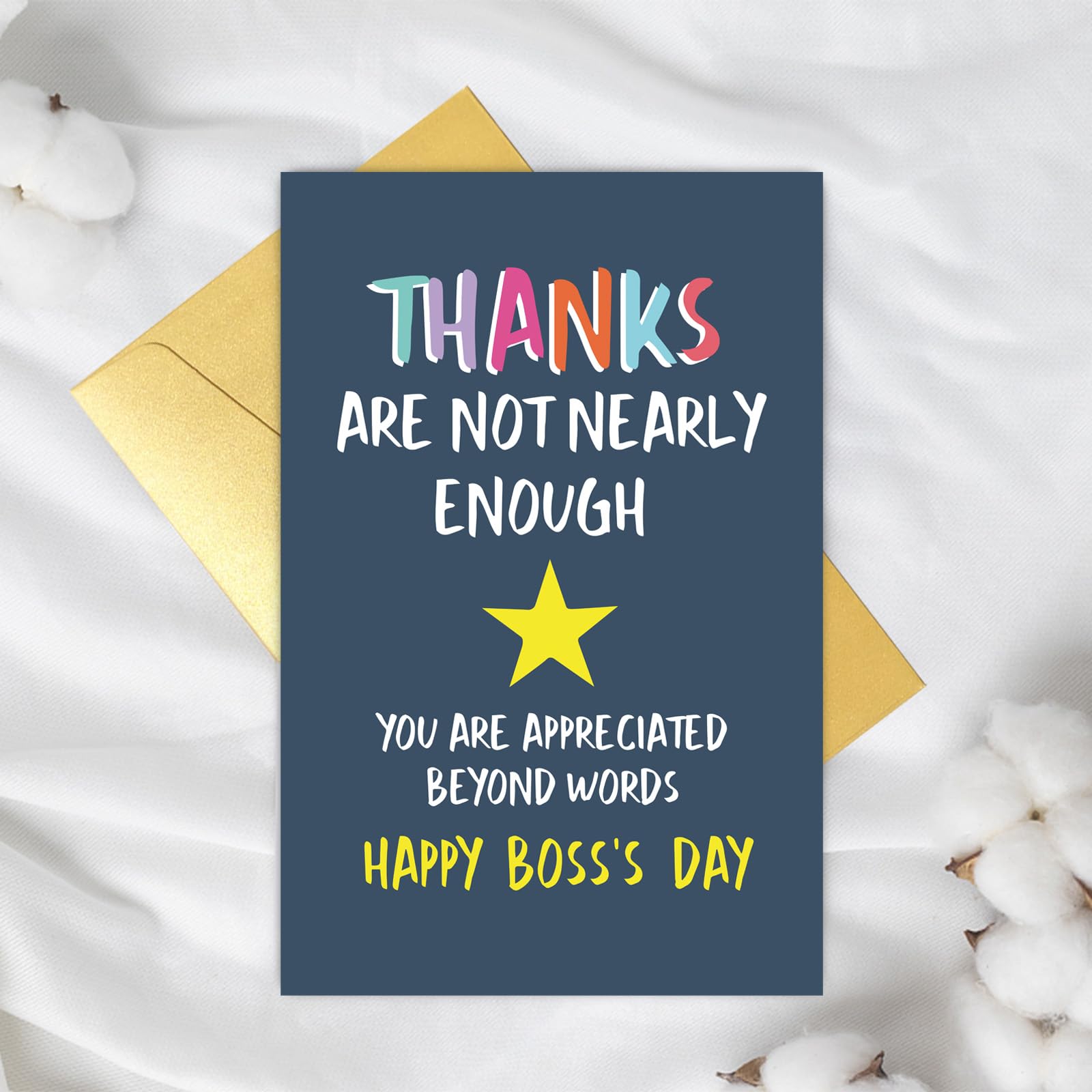 Supoeguk Boss Day Card for Mentor Leader Boss, Boss Thank You Card, Happy Boss's Day Card, Thanks Are Not Nearly Enough