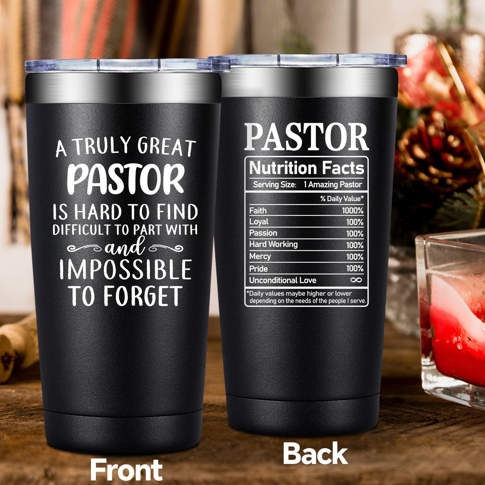 DOEARTE Pastor Appreciation Gifts - Pastor Gifts for Men - A Truly Great Pastor is Hard to Find - Thank You, Christmas, Religious, Christian Gifts for Pastor - 20oz Tumbler