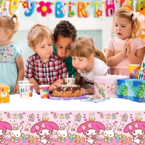 2Pcs Melody Tablecloth Disposable Tablecover Birthday Party Supplies and Decorations for Kid Boy Baby Shower Rectangle Tables 70"X42"