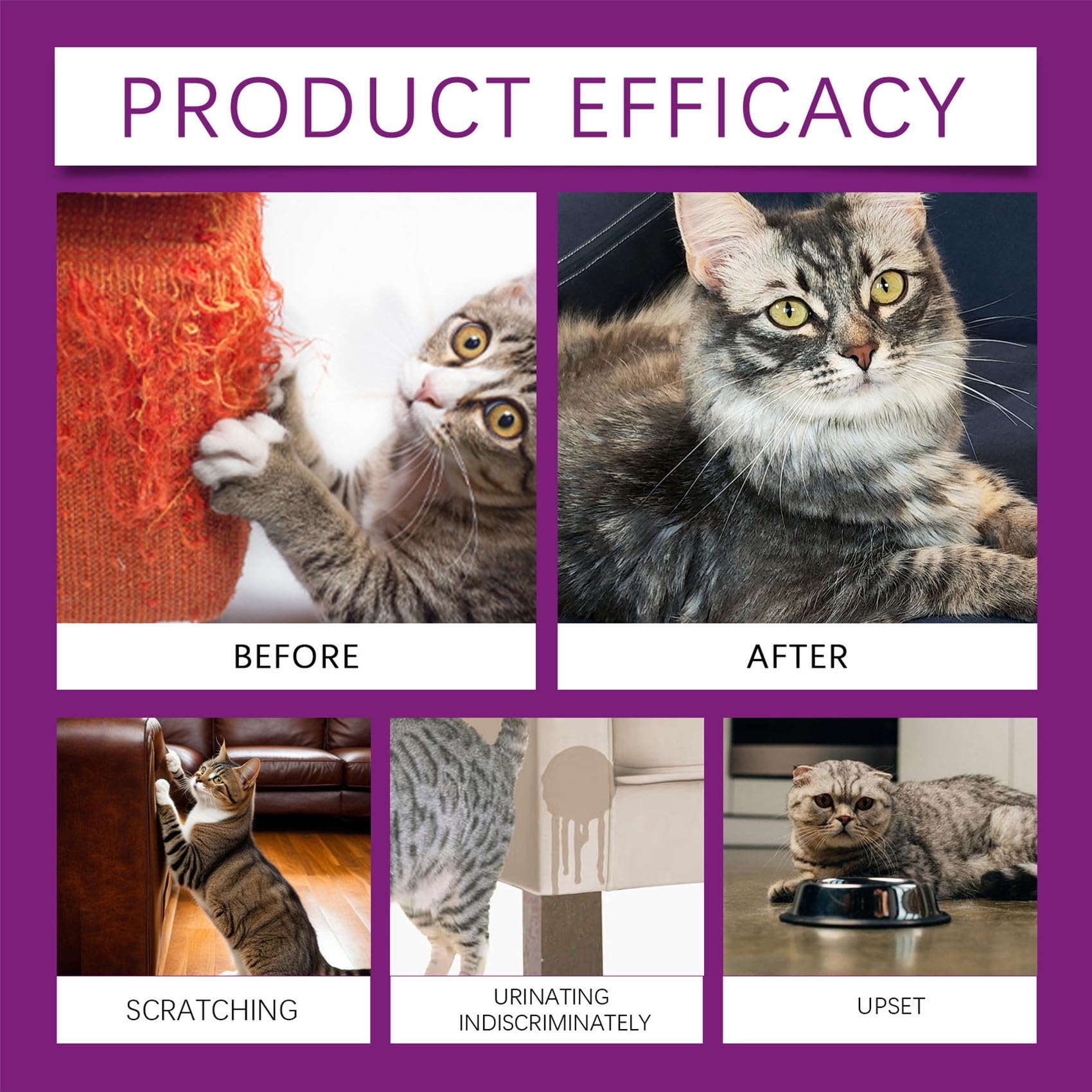 Cat Deterrent Spray, Cat Scratch Spray,Cat Deterrent Spray for Furniture, Reduces Scratching Furniture, Peeing, Helps Marking Anxiety