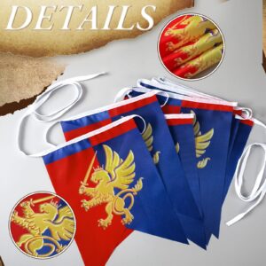 Hahafelt 6 Pcs 72 ft Medieval Fantasy Banner with Lion Design Medieval Party Decorations Hanging Party Bunting Banner Medieval Knight Banners Garden Flag for Castle Theme Festival Birthday Party