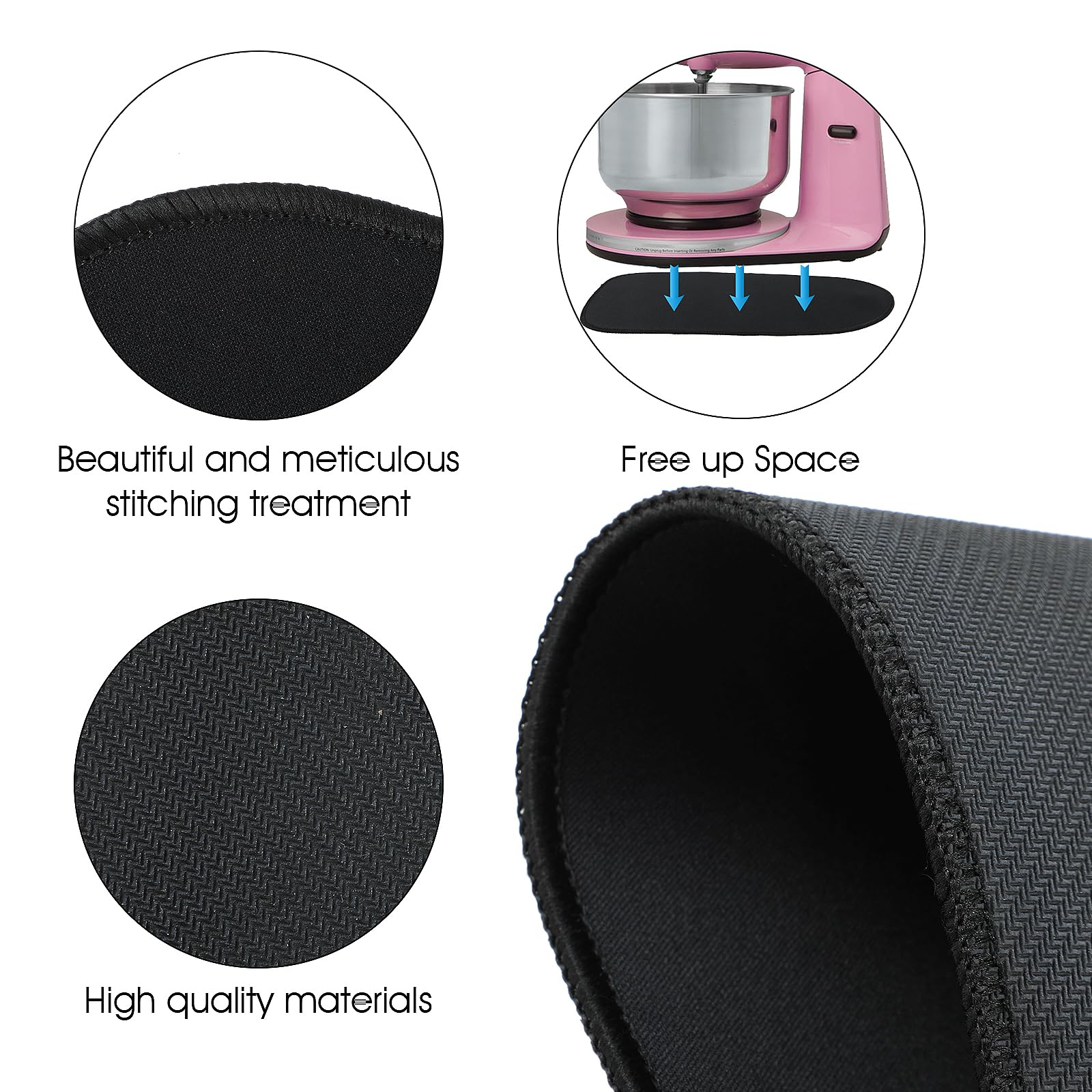 COMNICO Sliding Mat for Kitchen aid Stand Mixer Mixer Mover Slider Mat Pad Kitchen Aid 4.5-5qt Tilt-Head Stand Mixer Kitchen Appliance Slide Tray - Strong Sturdy Non-Slip Appliance Slider Board