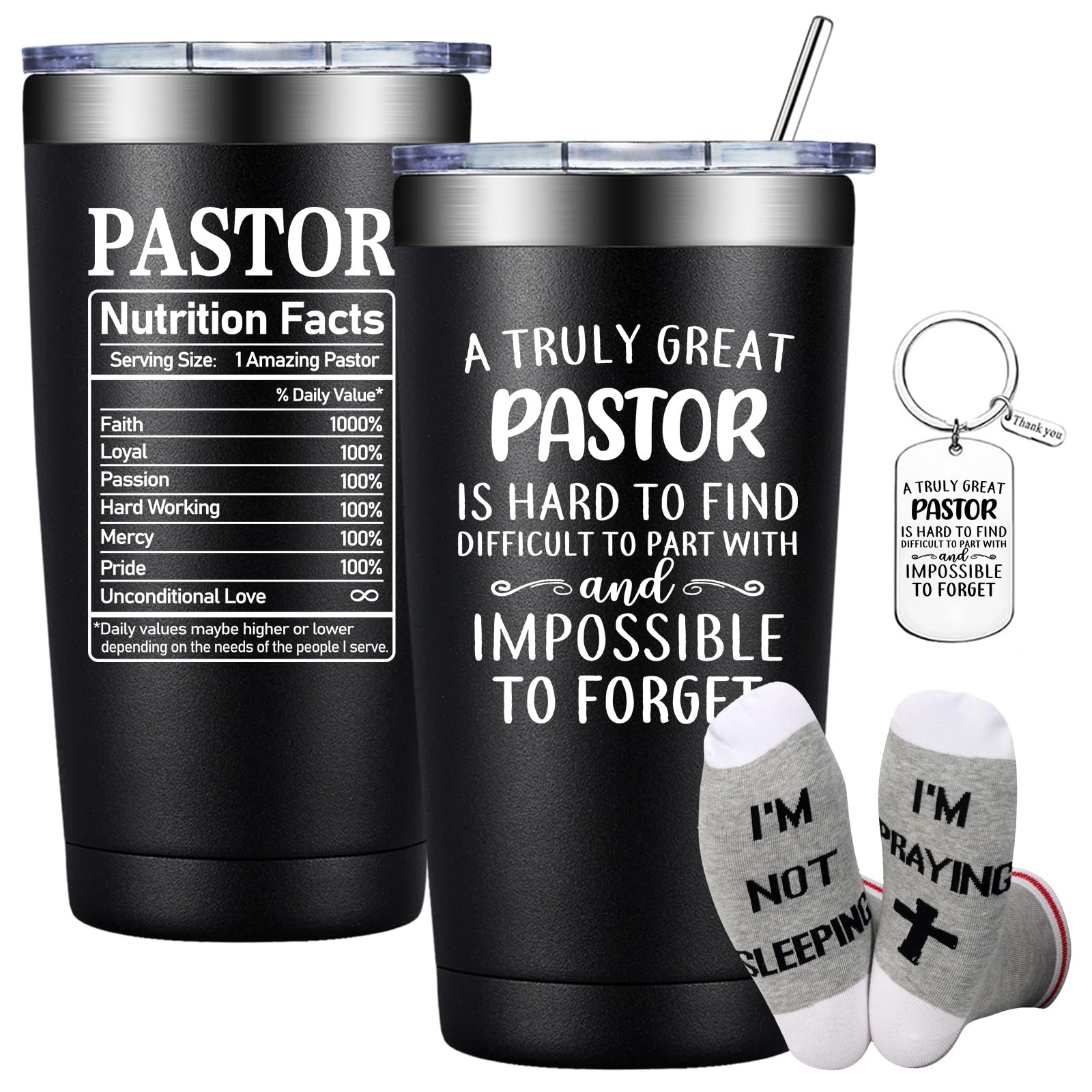 DOEARTE Pastor Appreciation Gifts - Pastor Gifts for Men - A Truly Great Pastor is Hard to Find - Thank You, Christmas, Religious, Christian Gifts for Pastor - 20oz Tumbler