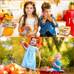 48Pcs Fall Thanksgiving Party Favors Bubble Wands for Kids, Pumpkin Turkey Thanksgiving Basket Stuffers Goodie Bag Fillers Fall Thanksgiving Toys Bulk Classroom Prizes Gift for Toddlers Party Supplies