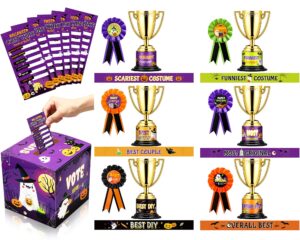 taobary 75 pcs halloween costume contest ballot kit includes halloween contest ballot box and voting cards halloween award ribbons sashes trophies and stickers set for halloween costume contest party