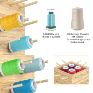 TIPSYTREE 84 Spools Thread Holder, 360° Rotating Sewing and Embroidery Thread Organizer, Wooden Thread Storage Rack for Quilting Sewing and Embroidering