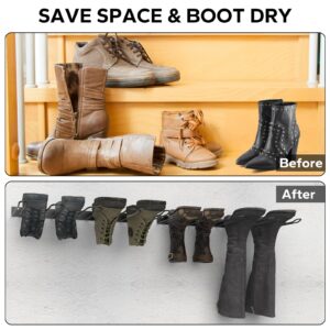 VANSHINIEER 2 Pack Boot Rack Wader Hangers Wall Mounted Shoe Rack, Metal Boot Hangers for Tall Boots and Cowboy Boot, 4 Pair Boot Storage Organizer for Closet Entryway Indoor Garage