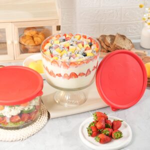 PUREKRA 1 Pack Silicone Lid for Anchor Hocking Footed Glass Trifle Bowl & Shallow Trifle Bowl （104 Oz / 3-Quart), Dishwasher And Microwave Safe (Bowl not included)