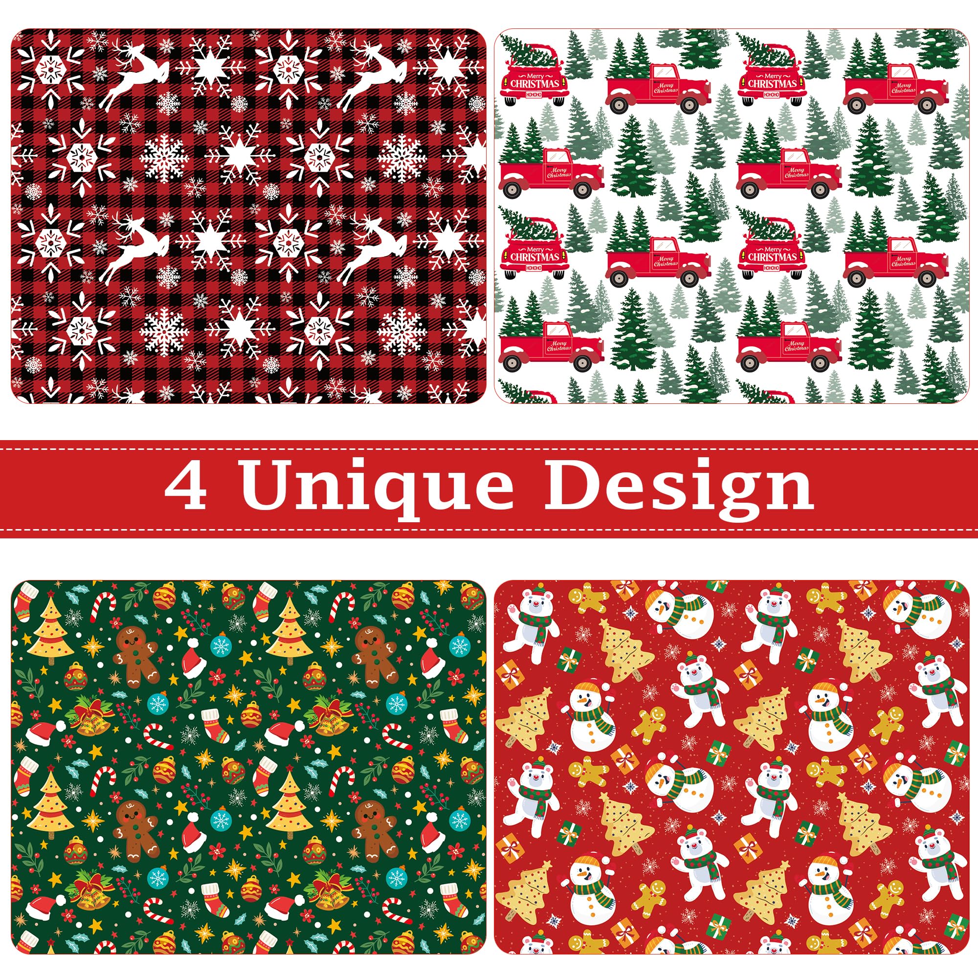 OHOME Christmas Wrapping Paper - Jumbo Sheets - Christmas Decorations | Christmas Gift Bags | Red, Green and White Christmas Tissue Paper - Gifts for Kids Men Women | Xmas Party Favors,29" x 42"