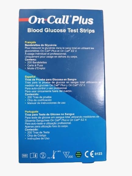 On Call Plus Blood Glucose Test Strips 200 Strips by Navnihaal