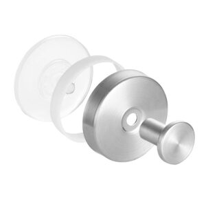 Luxe Hold No-Drill Hooks, 2024 New Stainless Steel Waterproof Suction Cup Hooks, Suction Cup Hooks for Shower, Bathroom, Hanging Towels, Mounting on Glass Shower Doors, Mirrors(Silver,2PC)