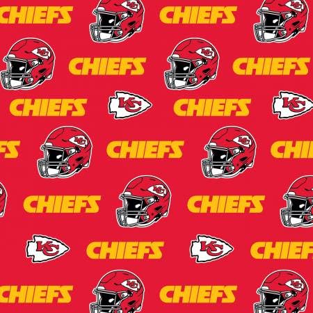 NFL Kansas City Chiefs Cotton Fabric Precuts, Licensed (1/2 Yard Precut)