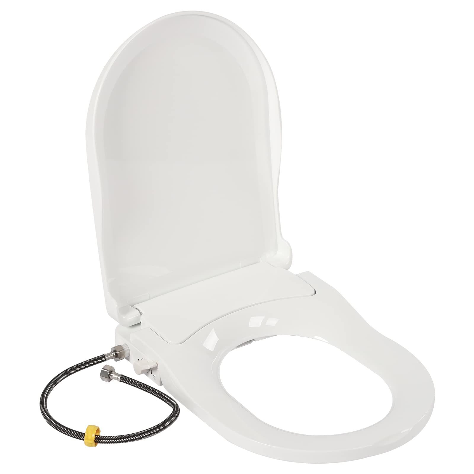 Bidet Toilet Seat, Non-Electric Bidet Toilet Seat with Dual Nozzle System & Hose, Bidet Toilet Seat with Self Cleaning Dual Nozzles for Existing Toilets