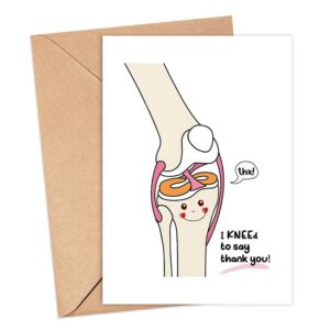 PainterDesign I Kneed To Say Thank You! Card - Knee Cute Card - Medical Thank You Card - Gratitude Card - Thank You Gifts For Doctors And Nurses