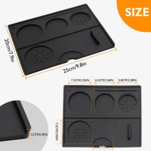 BOPOREAE Espresso Tamping Mat, Food Grade Silicone Coffee Tamper Mat, Espresso Tamping Station Non Slip Espresso Accessory Coffee Pad for Barista Tool Home Kitchen Bar Coffee Shop, 9.84x7.87 In