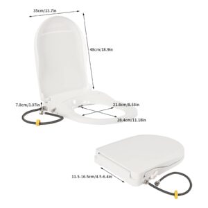 Bidet Toilet Seat, Non-Electric Bidet Toilet Seat with Dual Nozzle System & Hose, Bidet Toilet Seat with Self Cleaning Dual Nozzles for Existing Toilets