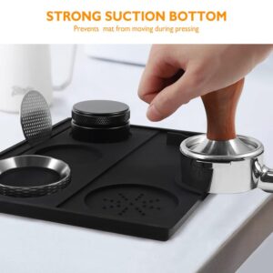 BOPOREAE Espresso Tamping Mat, Food Grade Silicone Coffee Tamper Mat, Espresso Tamping Station Non Slip Espresso Accessory Coffee Pad for Barista Tool Home Kitchen Bar Coffee Shop, 9.84x7.87 In