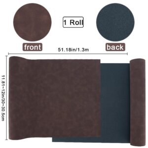 CRASPIRE 51 x 11.8in Book Cloth Fabric Suede Leather Fabric Surface Non-Woven Base Dark Brown for Books Binding Covering Protector A4-A8 Bookcover Album Scrapbooking DIY Bookcloth Bookbinding Supplies