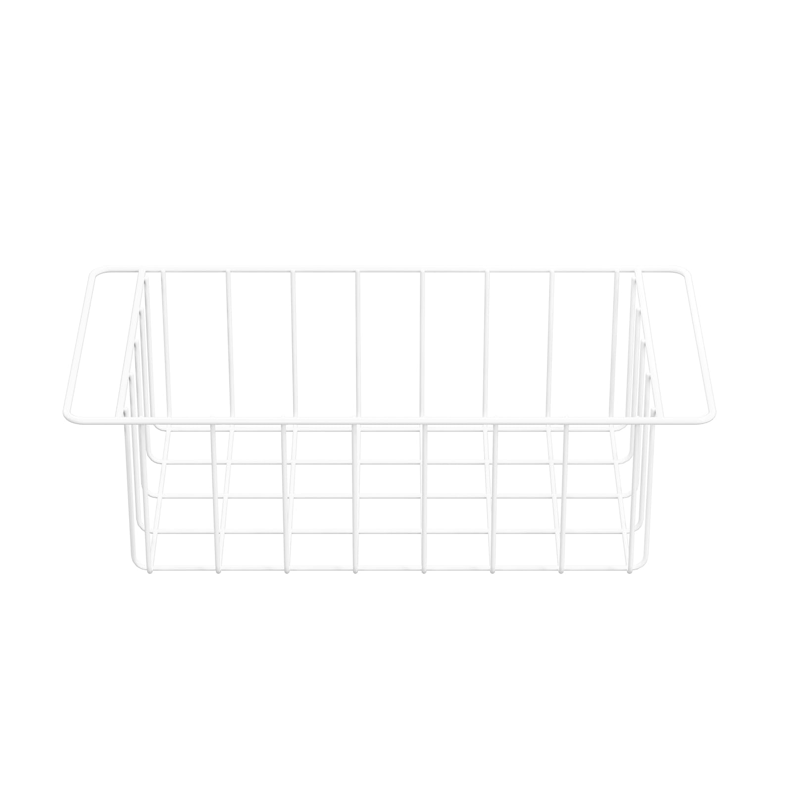 lonpute 17.5'' Chest Freezer Organizer Basket, Sturdy Metal Wire Pantry Freezer Basket, Deep Freezer Basket Storage Rack Bins, White, Set of 2