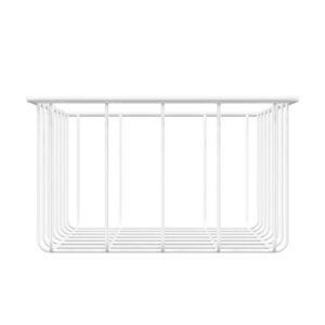 lonpute 17.5'' Chest Freezer Organizer Basket, Sturdy Metal Wire Pantry Freezer Basket, Deep Freezer Basket Storage Rack Bins, White, Set of 2