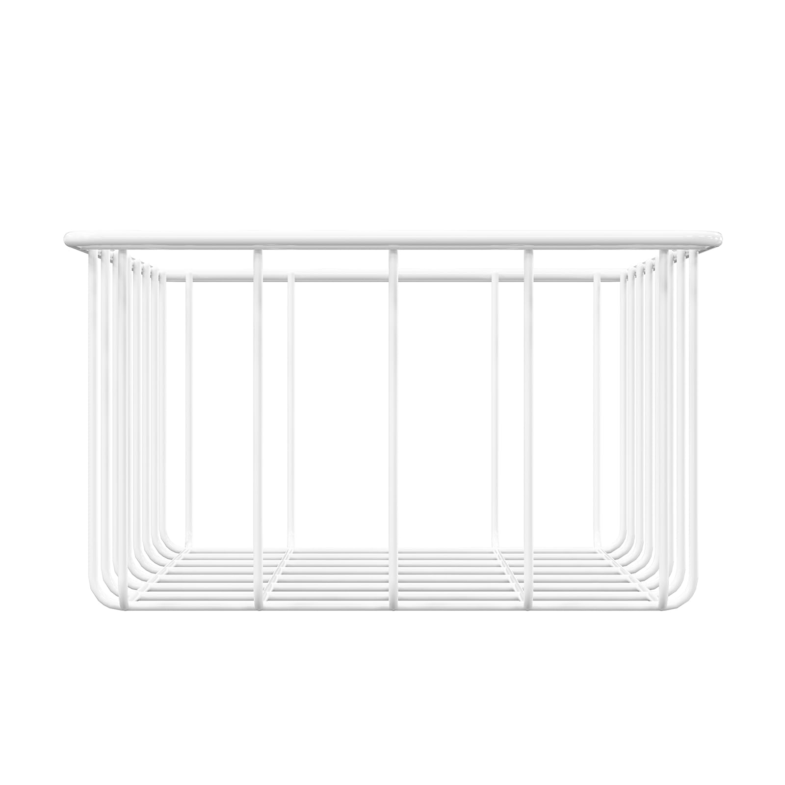 lonpute 17.5'' Chest Freezer Organizer Basket, Sturdy Metal Wire Pantry Freezer Basket, Deep Freezer Basket Storage Rack Bins, White, Set of 2