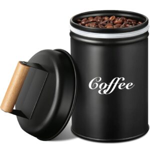 gmisun coffee canister, 33fl oz/1l black coffee grounds container for coffee station, airtight coffee bean storage as coffee bar organizer, sealed coffee holder for countertop, coffee bar accessories