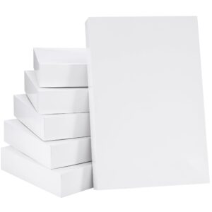 suncolor 6 pack 14" large white gift boxes with lids for clothes presents