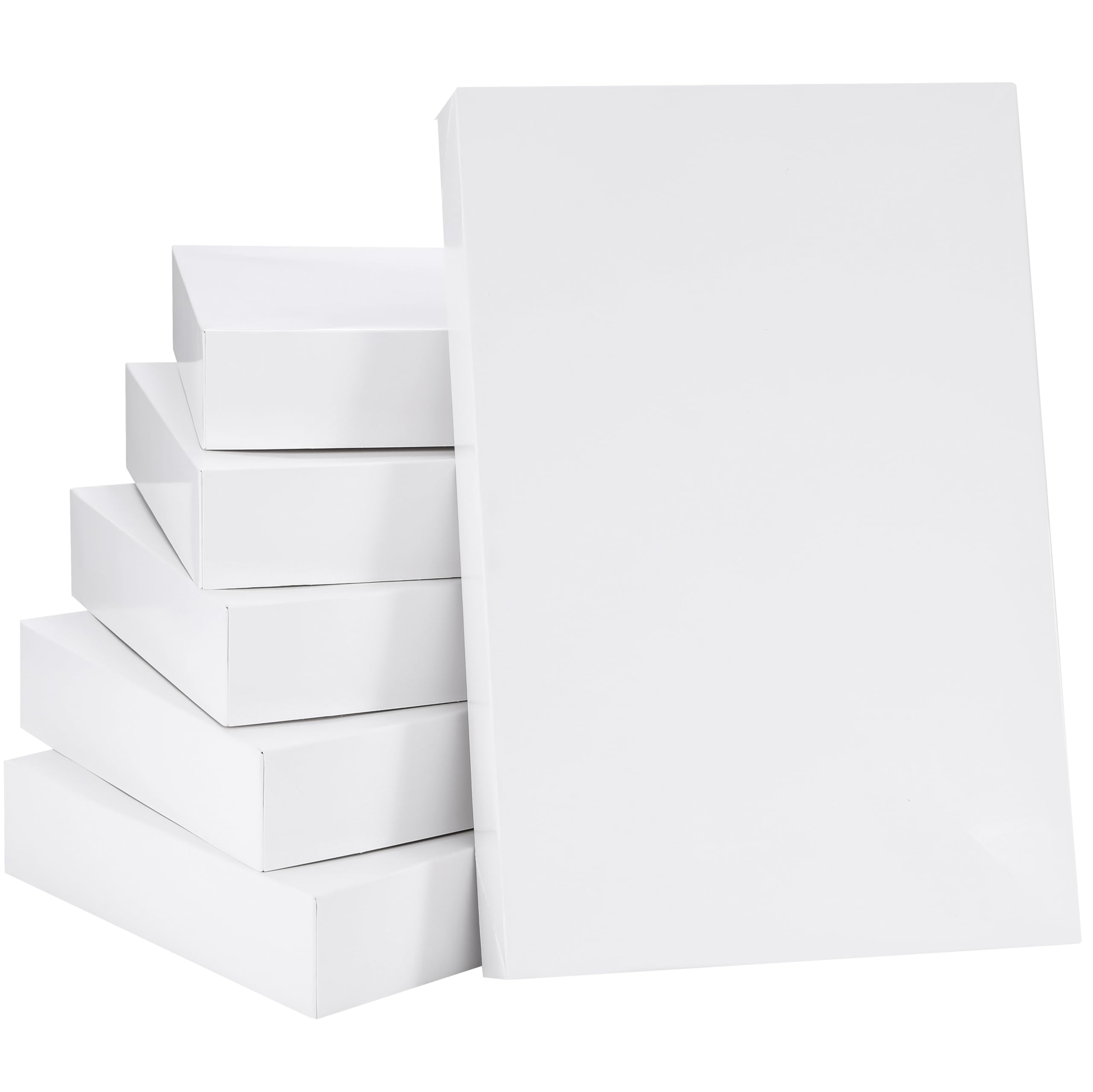 SUNCOLOR 6 Pack 14" Large White Gift Boxes With Lids For Clothes Presents