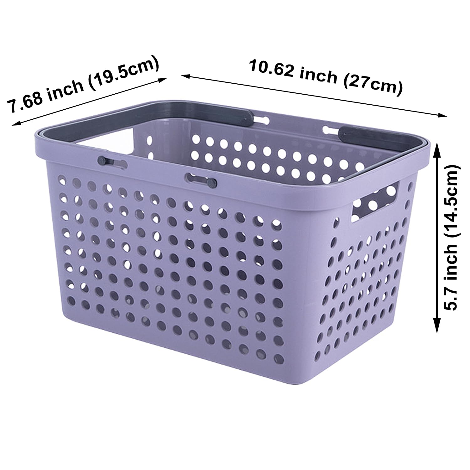 MINDFARGE Plastic Shower Caddy Basket with Handles, Cleaning Supply for Dorm, School, Camping, Travel, Bathroom (light grey 1 pack)