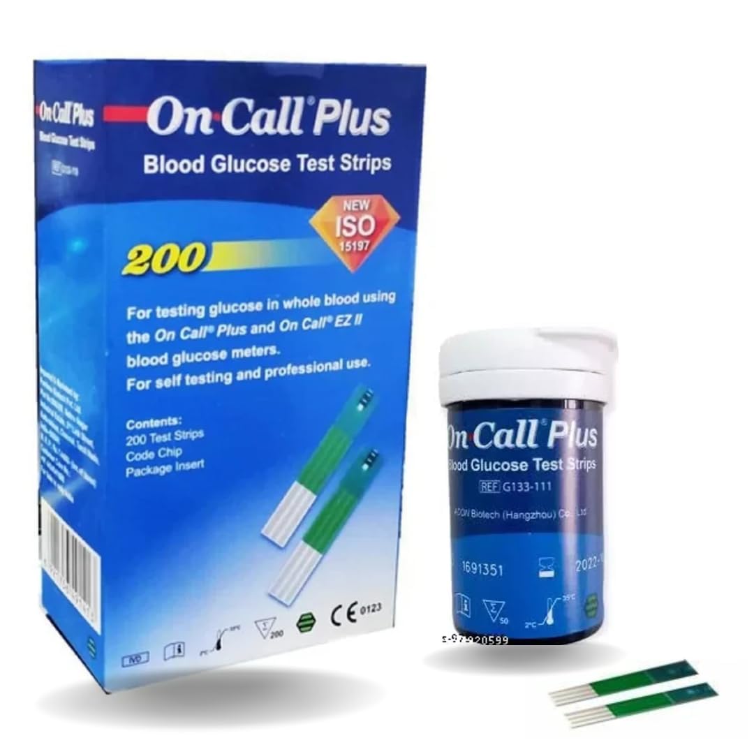 On Call Plus Blood Glucose Test Strips 200 Strips by Navnihaal