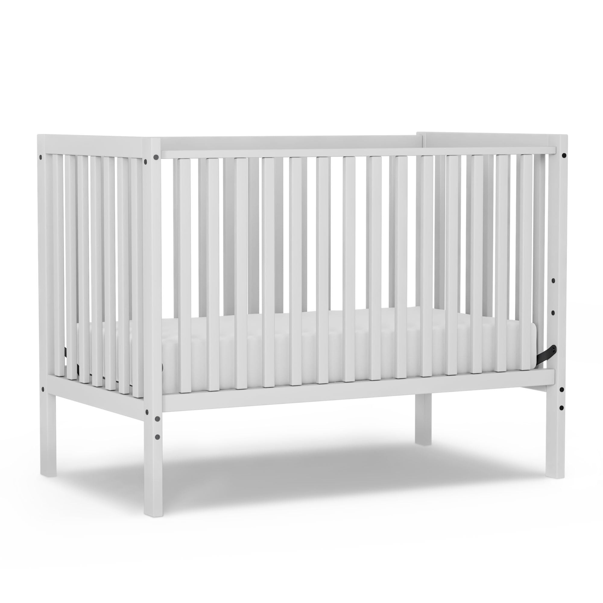 Saylike Baby Crib 5-in-1 Convertible, Wood Full Size Toddler Bed for Small Baby, Made of Sustainable Natural Pinewood Cribs, Non-Toxic Finish, Simplistic Nursery Furniture (White)