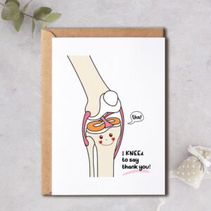 PainterDesign I Kneed To Say Thank You! Card - Knee Cute Card - Medical Thank You Card - Gratitude Card - Thank You Gifts For Doctors And Nurses