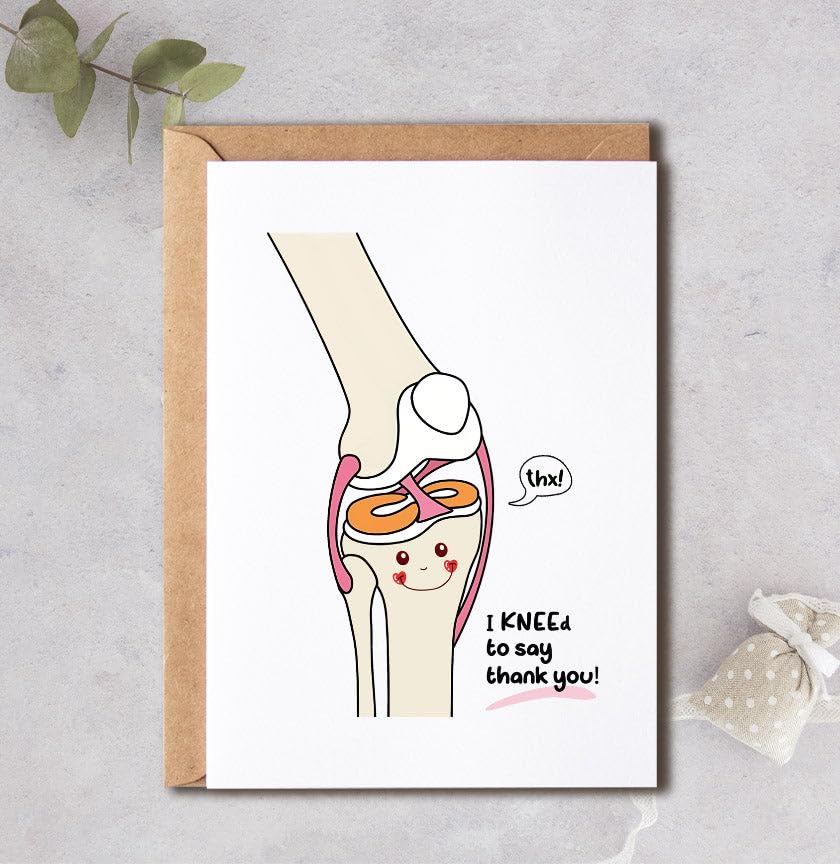 PainterDesign I Kneed To Say Thank You! Card - Knee Cute Card - Medical Thank You Card - Gratitude Card - Thank You Gifts For Doctors And Nurses