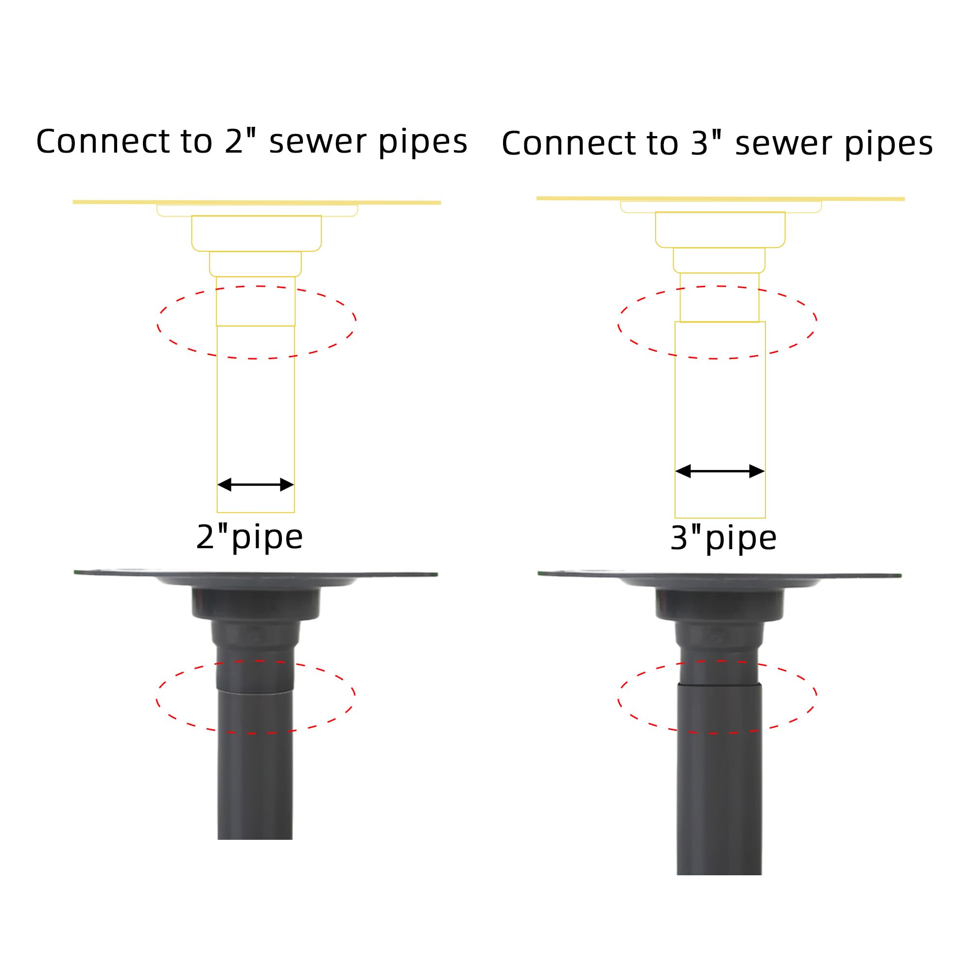 4-Inch Square Shower Drain with Bonding Flange - Durable Stainless Steel Shower Drain Flange Kit for Quick Drainage, Easy Installation, Ideal for Bathroom & Wet Area Renovations